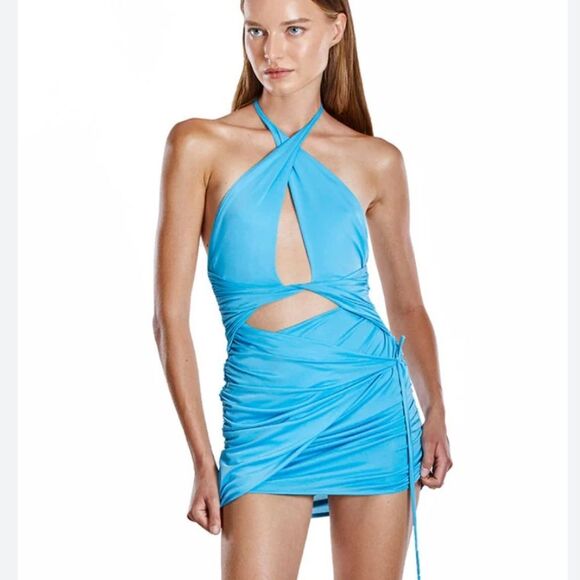 Mother Of All Quinn Dress Ocean Blue mini cut out Revolve M - Picture 1 of 10
